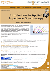 1st image of the Training Course: Impedance Spectroscopy